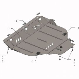 Kolchuga Защита двигателя, КПП и радиатора на Volvo V50 '04-12 (ZiPoFlex-оцинковка)