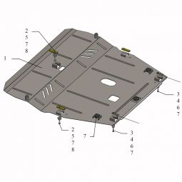 Kolchuga Защита двигателя, КПП и радиатора на Volvo XC70 P24 '07-16 (ZiPoFlex-оцинковка)