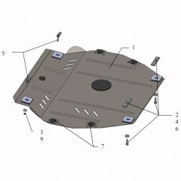 Kolchuga Защита двигателя, КПП и радиатора на Volvo XC70 P24 '07- (АКПП)