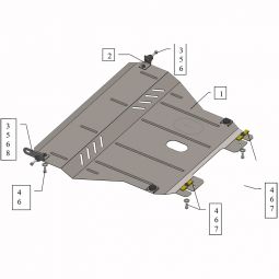 Kolchuga Защита двигателя, КПП и радиатора на Zaz Vida '12-