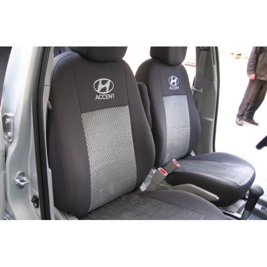 Чехлы в салон модельные для Hyundai Accent III '06-10 стандарт (комплект) Чехлы в салон модельные для Hyundai Accent III '06-10 стандарт (комплект)