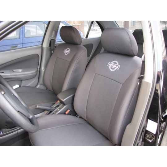 Чехлы в салон модельные для Nissan Almera Classic (B10) '06- [подголовники] бюджет (комплект)