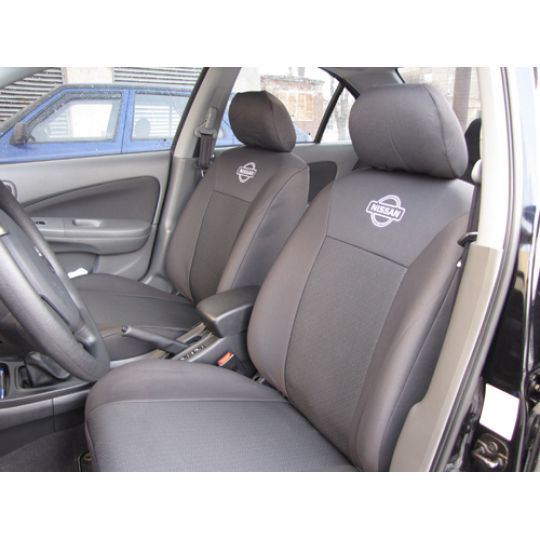 Чехлы в салон модельные для Nissan Almera Classic (B10) '06- [подголовники] бюджет (комплект)