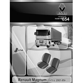 EMC-Elegant Eco Prestige Чехлы в салон модельные для Renault Magnum III '01-06 (1+1) [разн.спинки] (комплект)