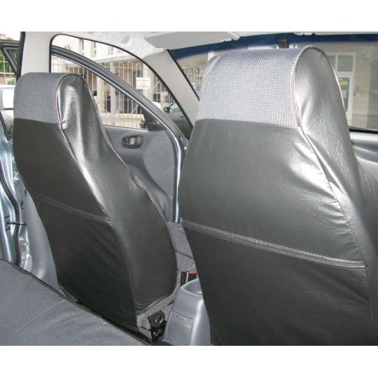 Чехлы в салон Пилот для ЗАЗ Lanos '97- гобелен/кожзам (комплект) (задняя спинка сиденья с горбами)