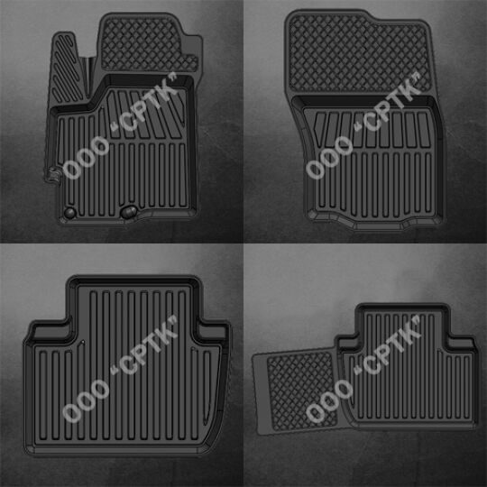 SRTK Коврики в салон глубокие Mitsubishi Outlander II '06-12 (Комплект 4шт.)
