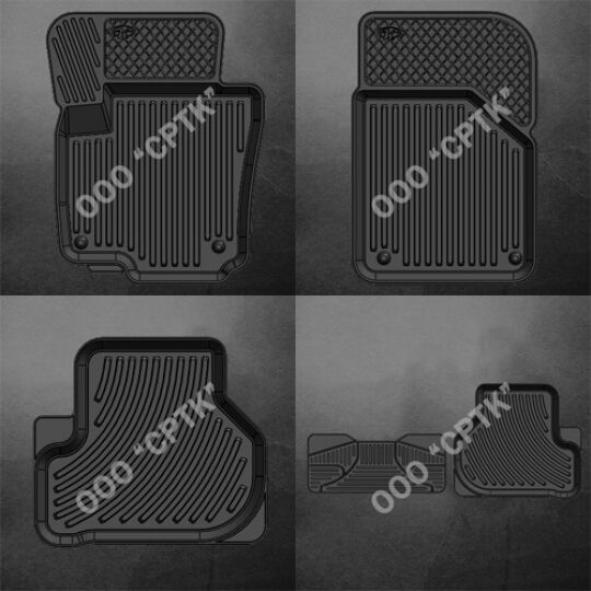 SRTK Коврики в салон глубокие Volkswagen Passat B6 '05-10 (Комплект 4шт.)