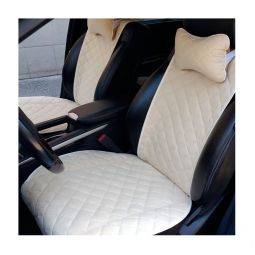 Авторитет Накидки универсальные на передние сиденья Широкие Алькантара Бежевые (2 шт.) Авторитет Накидки универсальные на передние сиденья Широкие Алькантара Бежевые (2 шт.)