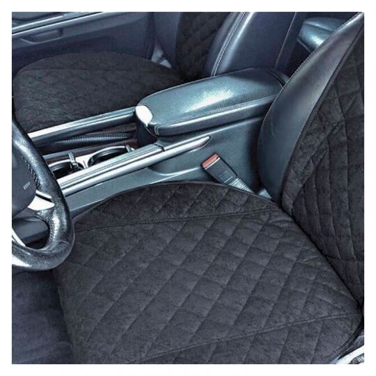 Авторитет Накидки универсальные на передние сиденья Широкие Алькантара Черные (2 шт.)