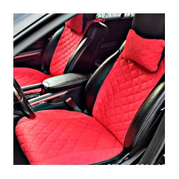 Авторитет Накидки универсальные на передние сиденья Широкие Алькантара Красные (2 шт.)