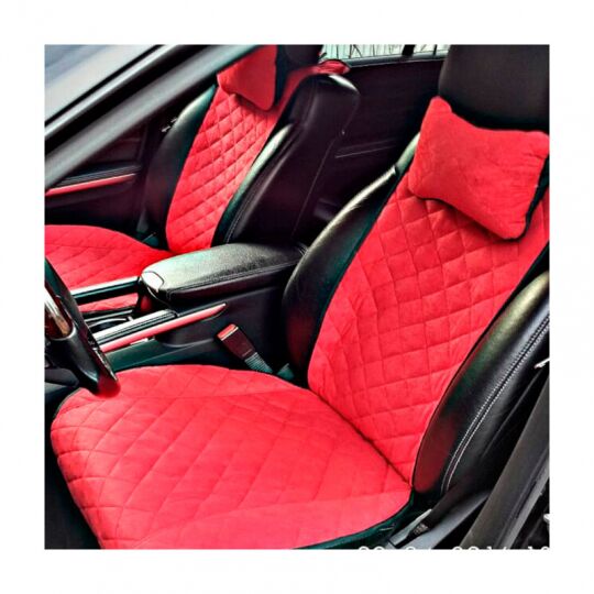 Авторитет Накидки универсальные на передние сиденья Широкие Алькантара Красные (2 шт.) Авторитет Накидки универсальные на передние сиденья Широкие Алькантара Красные (2 шт.)