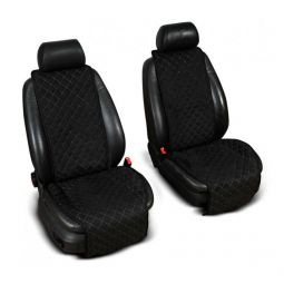 Авторитет Накидки универсальные на передние сиденья Широкие Алькантара Черные (2 шт.)