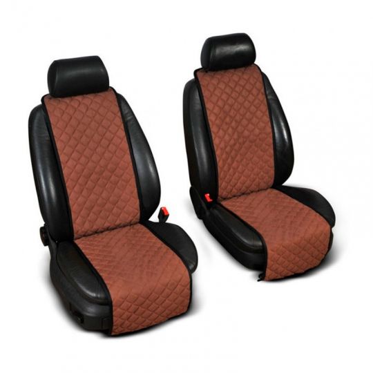 Авторитет Накидки универсальные на передние сиденья Стандарт Алькантара Темно-коричневые (2 шт.) Авторитет Накидки универсальные на передние сиденья Стандарт Алькантара Темно-коричневые (2 шт.)