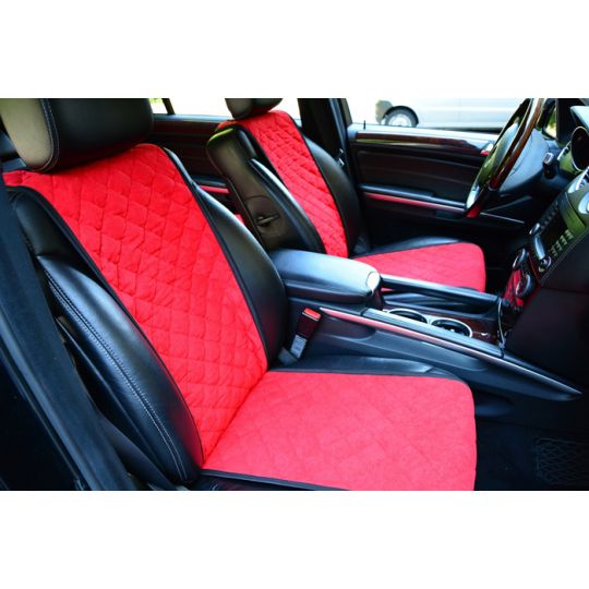 Авторитет Накидки универсальные на передние сиденья Стандарт Алькантара Красные (2 шт.) Авторитет Накидки универсальные на передние сиденья Стандарт Алькантара Красные (2 шт.)