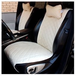 Авторитет Накидки универсальные на передние сиденья Широкие Экокожа Бежевые