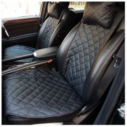 Авторитет Накидки универсальные на передние сиденья Широкие Экокожа Черные