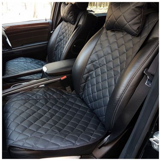 Авторитет накидки универсальные полный комплект Широкий Экокожа Черные (5 шт.)