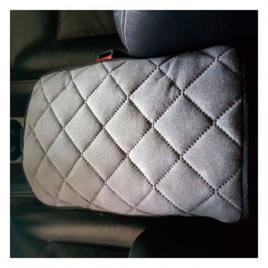 Авторитет Накидка на подлокотник Широкая Алькантара Серый-металик