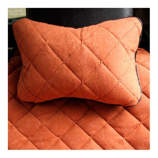 Авторитет подушка-подголовник Алькантара Коричневая