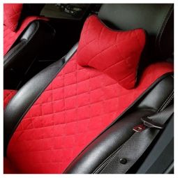 Авторитет подушка-подголовник Алькантара Красная Авторитет подушка-подголовник Алькантара Красная