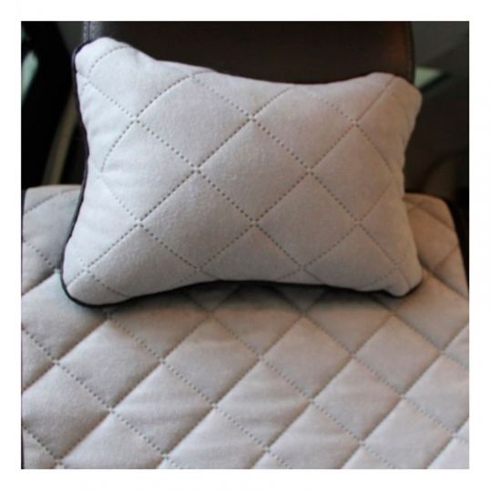 Авторитет подушка-подголовник Алькантара Серый-металик