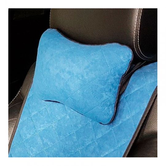 Авторитет подушка-подголовник Алькантара Синяя