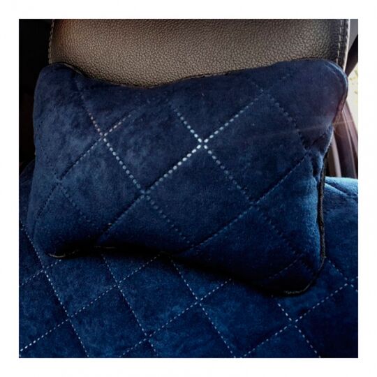 Авторитет подушка-подголовник Алькантара Темно-синяя