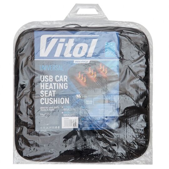 Vitol VH-0509 Накидка на сиденье с подогревом черный (42*40 см) 5V USB