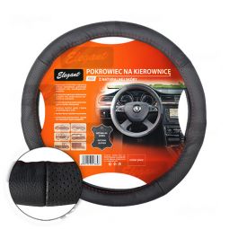 Elegant Чехол на руль кожа (массажер перфорированный + красная нить) EL105 646