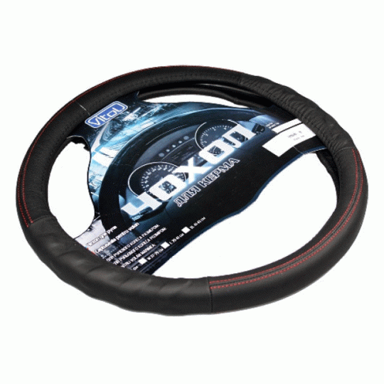 Vitol Оплетка (чехол) на руль кожа прессованная 09NR058