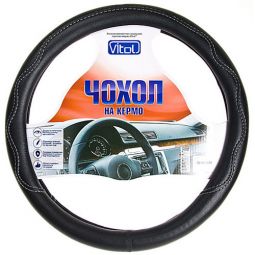 Vitol Оплетка (чехол) на руль кожзам BB 1101003 BK