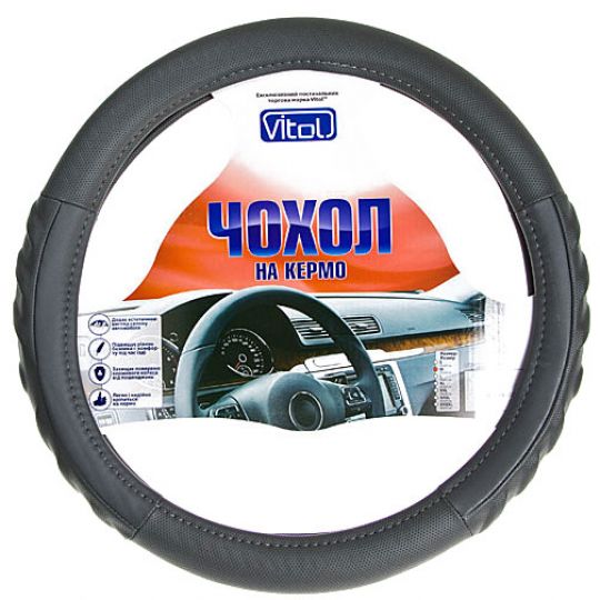Vitol Оплетка (чехол) на руль кожзам PU 1108001 Vitol Оплетка (чехол) на руль кожзам PU 1108001