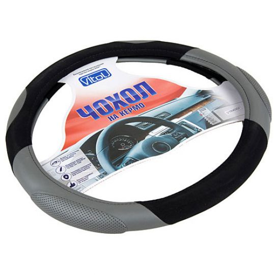 Vitol Оплетка (чехол) на руль кожзам U 100403 Vitol Оплетка (чехол) на руль кожзам U 100403
