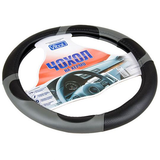 Vitol Оплетка (чехол) на руль кожзам  PU 100603