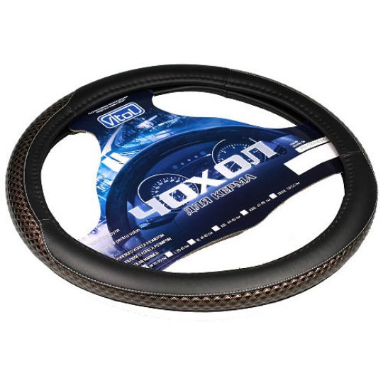 Vitol Оплетка (чехол) на руль кожзам PU 100706 Vitol Оплетка (чехол) на руль кожзам PU 100706