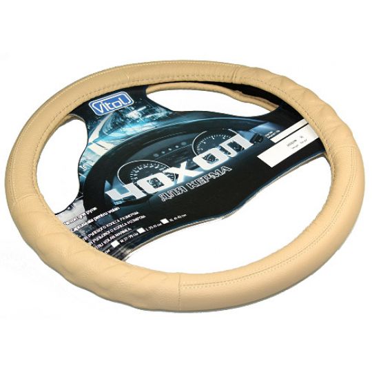 Vitol Оплетка (чехол) на руль кожа прессованная 09RN058