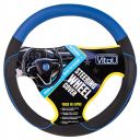 Vitol Оплетка на руль (каркасная) VJX 163127 BL , размер M, Кожзам черный с синими вставками