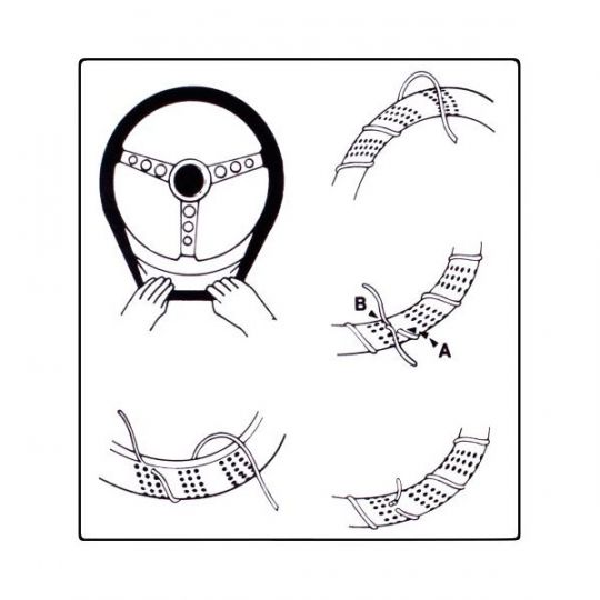 Vitol Оплетка на руль (обшиваемая) F16999, размер XXL,  Дермантин черный 4мм