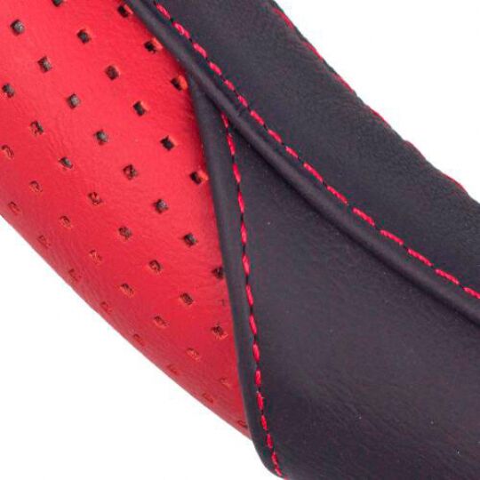 Vitol Оплетка на руль (каркасная) VL 567, размер M, БО, кожа Черная с красным