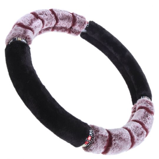 Vitol Оплетка на руль (каркасная) VLOD-F95 BK, размер M, Мех на белой основе Черный с каштановым Vitol Оплетка на руль (каркасная) VLOD-F95 BK, размер M, Мех на белой основе Черный с каштановым