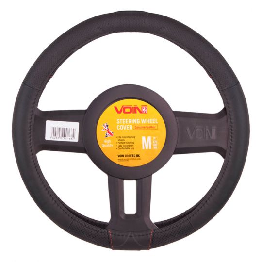 Voin Оплетка на руль (каркасная) VLOD-L2031 BK, размер M, БО, Перфорированная кожа Черная