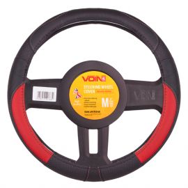 Voin Оплетка на руль (каркасная) VLOD-L2031 BK/RD, размер M, БО, Перфорированная кожа Черно-красная
