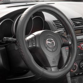 Voin Оплетка на руль (каркасная) VLOD-L2170 BK, размер M, БО, Перфорированная кожа Черная