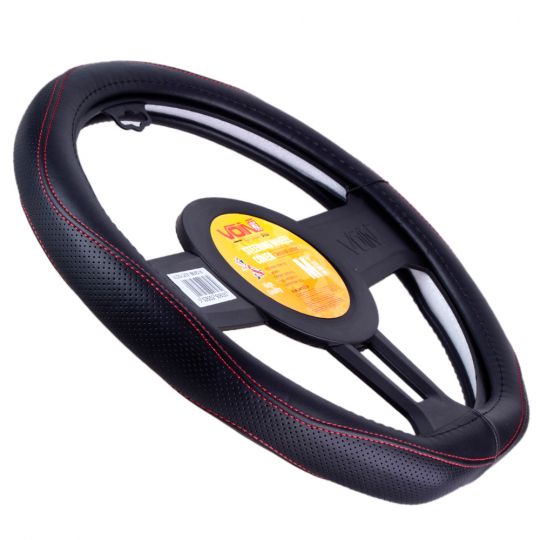 Voin Оплетка на руль (каркасная) VLOD-LF2161 BK размер M, Кожа Черная/Flat