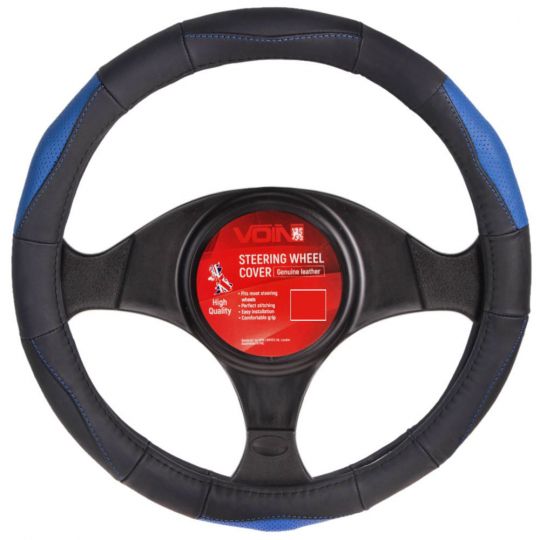 Voin Оплетка на руль (каркасная) VLOD-L285 BL, размер L, БО, Перфорированная кожа Черно-синяя Voin Оплетка на руль (каркасная) VLOD-L285 BL, размер L, БО, Перфорированная кожа Черно-синяя
