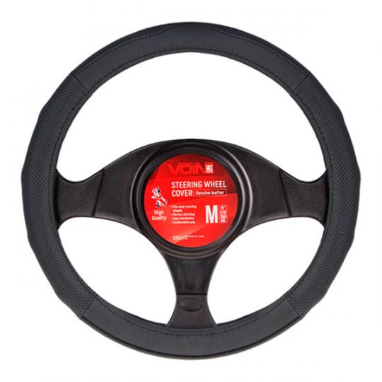 Voin Оплетка на руль (каркасная) VLOD-L281, размер M, БО, Перфорированная кожа Черная