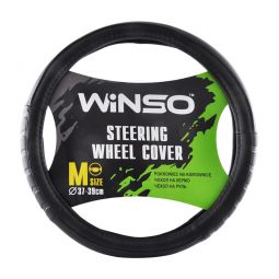 Winso 140120 Оплетка (чехол) на руль БО экокожа, черный с перфорацией