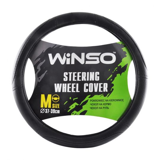 Winso 140420 Оплетка (чехол) на руль БО экокожа, черный Winso 140420 Оплетка (чехол) на руль БО экокожа, черный