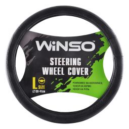 Winso 140430 Оплетка (чехол) на руль БО экокожа, черный