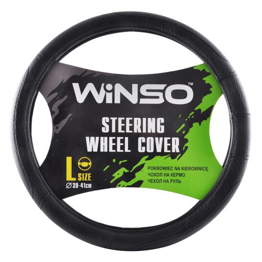 Winso 140430 Оплетка (чехол) на руль БО экокожа, черный